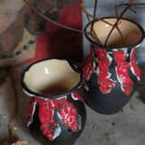 Duo of ceramic vases foams Fat Lava vintages