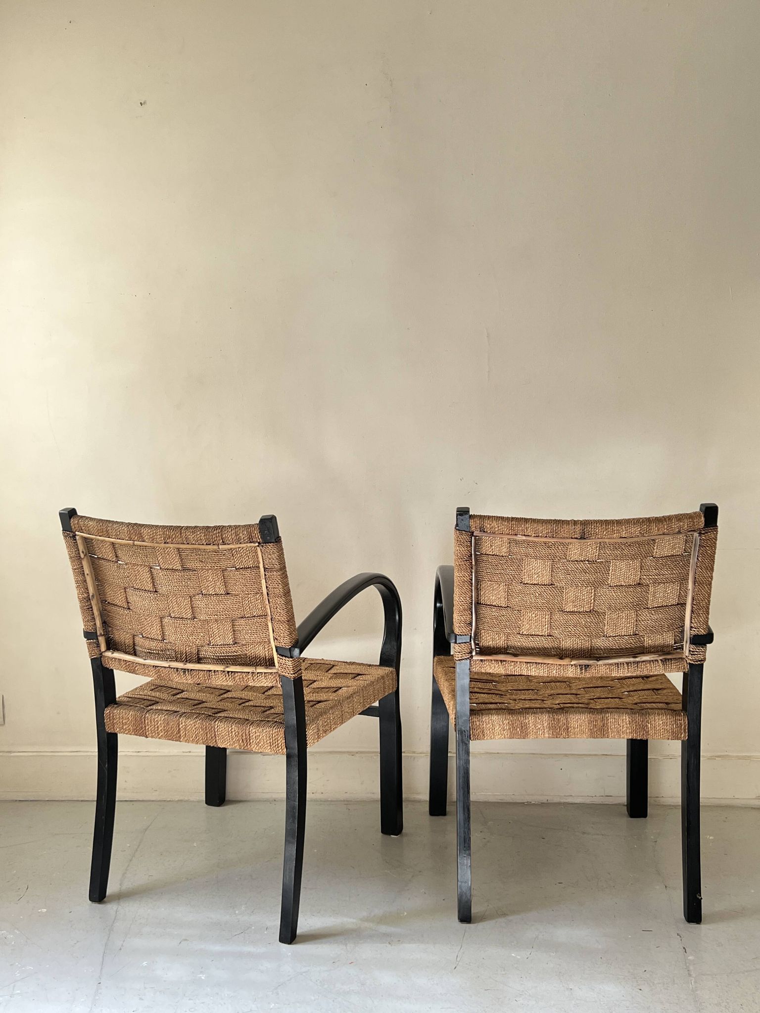 Scandinavian armchair in wood and rope by Axel Larsson, 1950