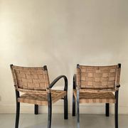 Scandinavian armchair in wood and rope by Axel Larsson, 1950