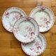 4 flat plates in iron earth Rose de Noël, Opaque de Gien