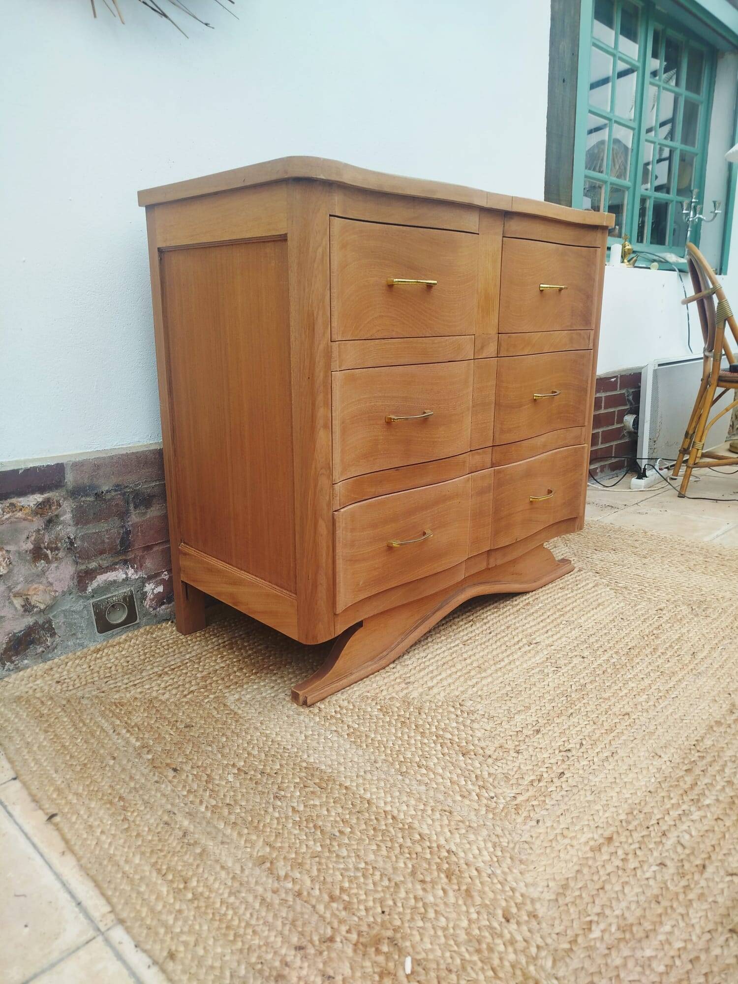 1950s chest of drawers with mustache feet