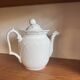 White ceramic teapot