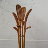 Rattan coat rack