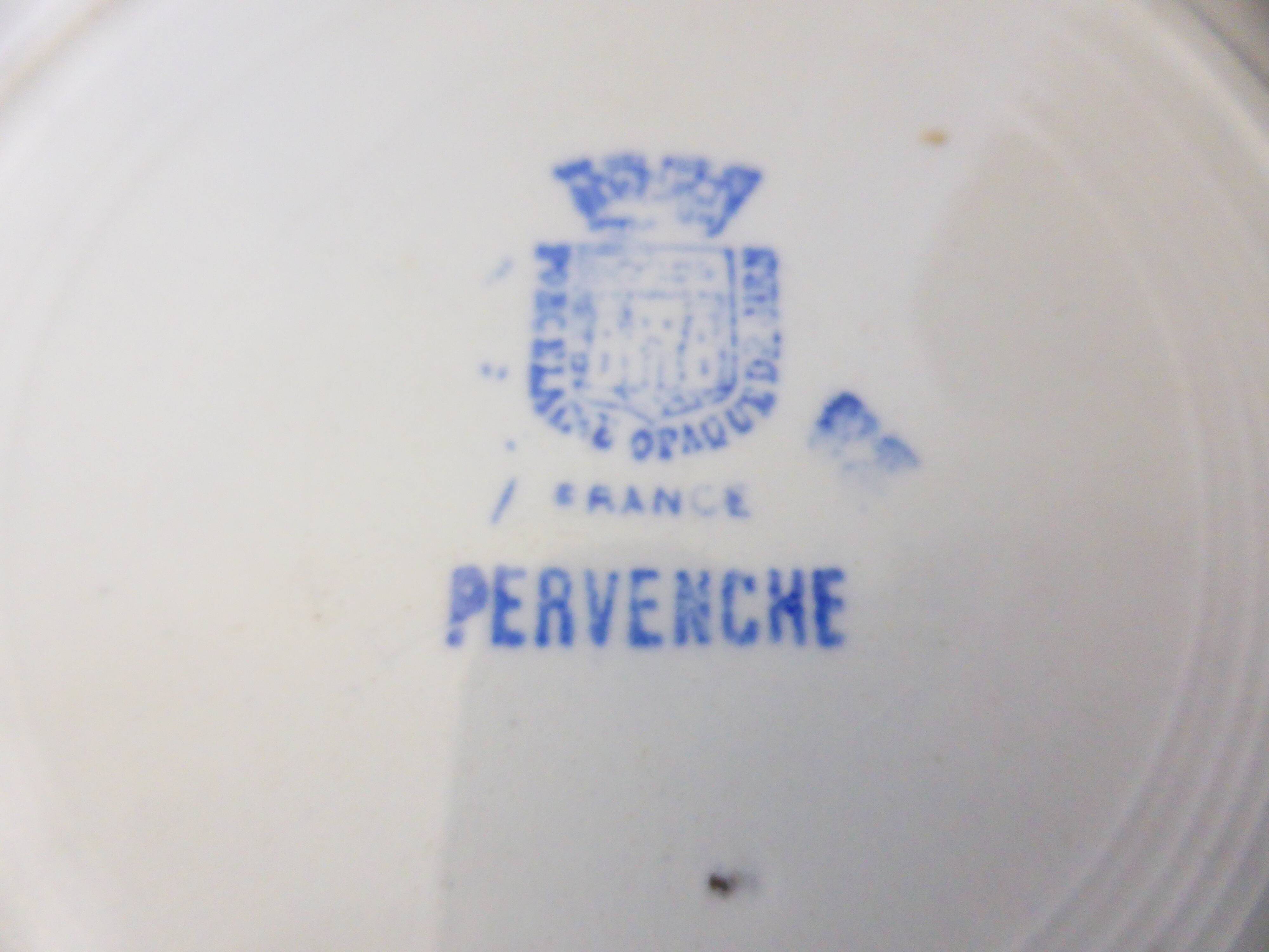 4 vintage dessert plates from the Gien manufacture model Pervenche