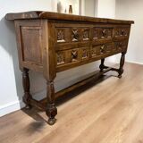 Armoire / console / commode brutaliste vintage en bois