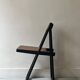 Folding designer chair in black wood and caning, Aldo Jacober 1970
