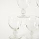 Set of 6 large wine glasses with intricately carved stems, in engraved crystal, Art Nouveau