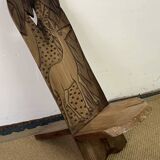 African carved wooden palaver chair
