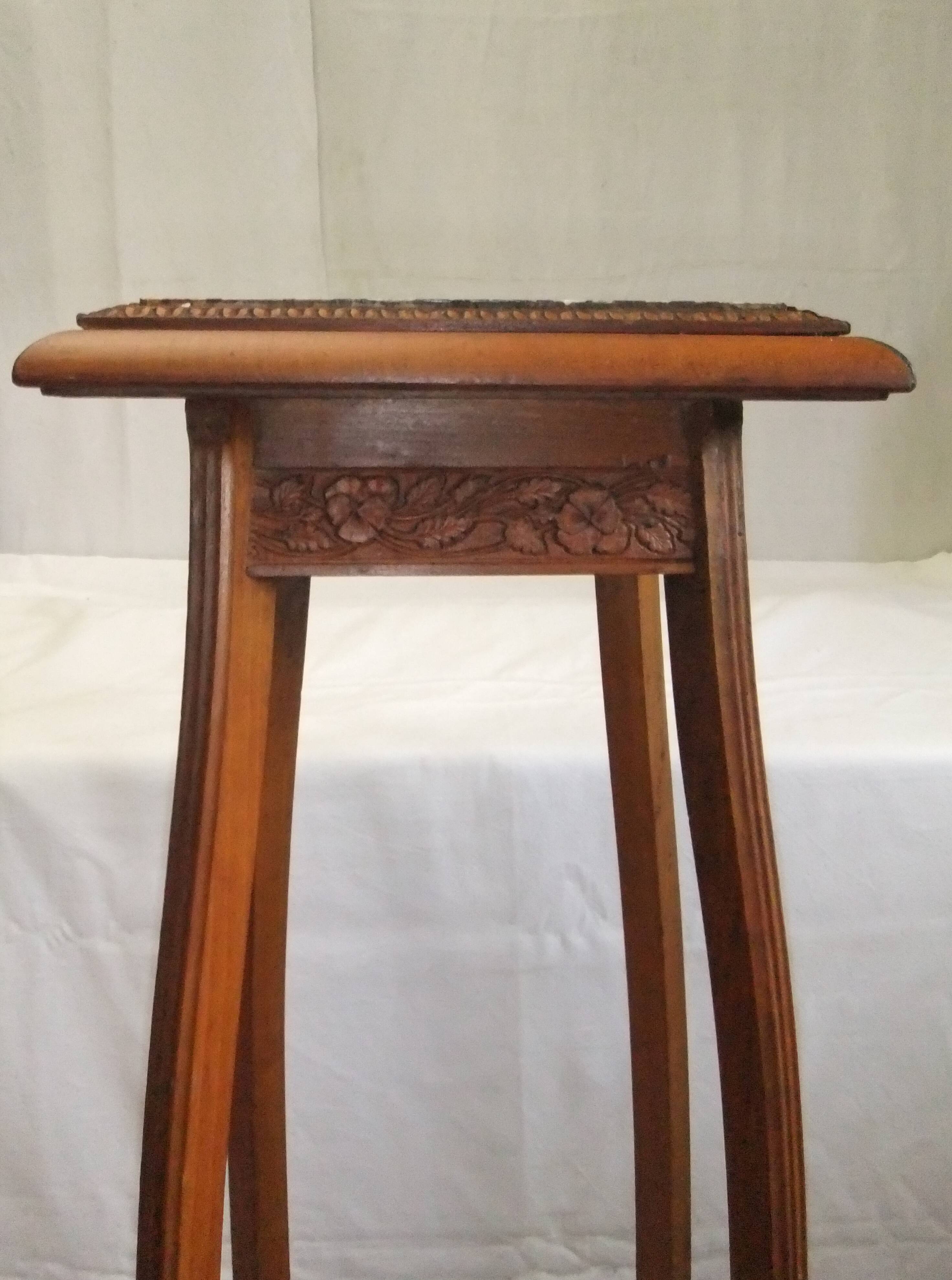 Wooden side table, pedestal console, 110 cm, plant stand, statue, sculpture