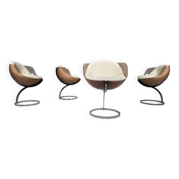 Sphere dining chairs by Boris Tabacoff for MMM, France, 1970s