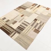 5x8 Cream & Beige Mid Century Modern Kilim Rug, 167x234Cm