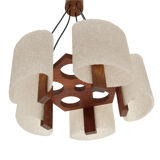 Chandelier design vintage Scandinavian teak year 60