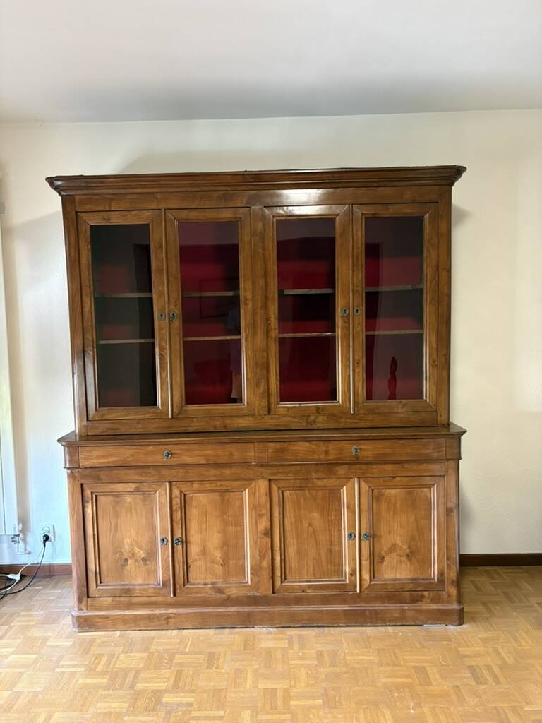 Bibliothèque sur buffet 2 corps, 4 portes