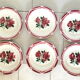 Set of 6 dessert plates Digoin Sarreguemines cibon pink vintage old