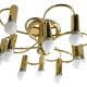 Brass suspension Mid-century 10 arms by Honsel Leuchten