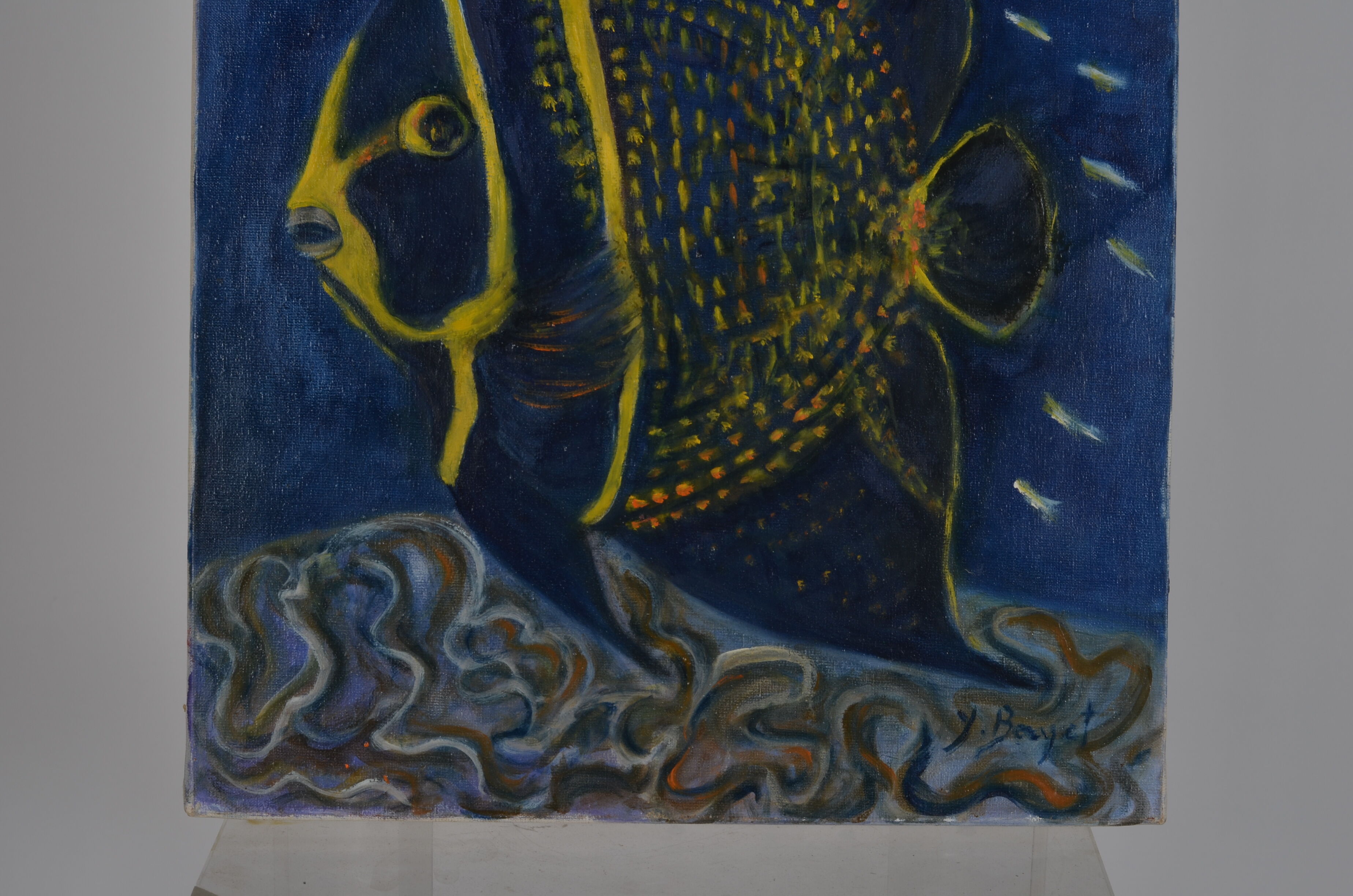 Oil on canvas fish angel