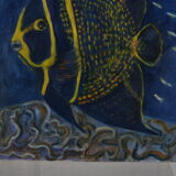 Huile sur toile poisson ange