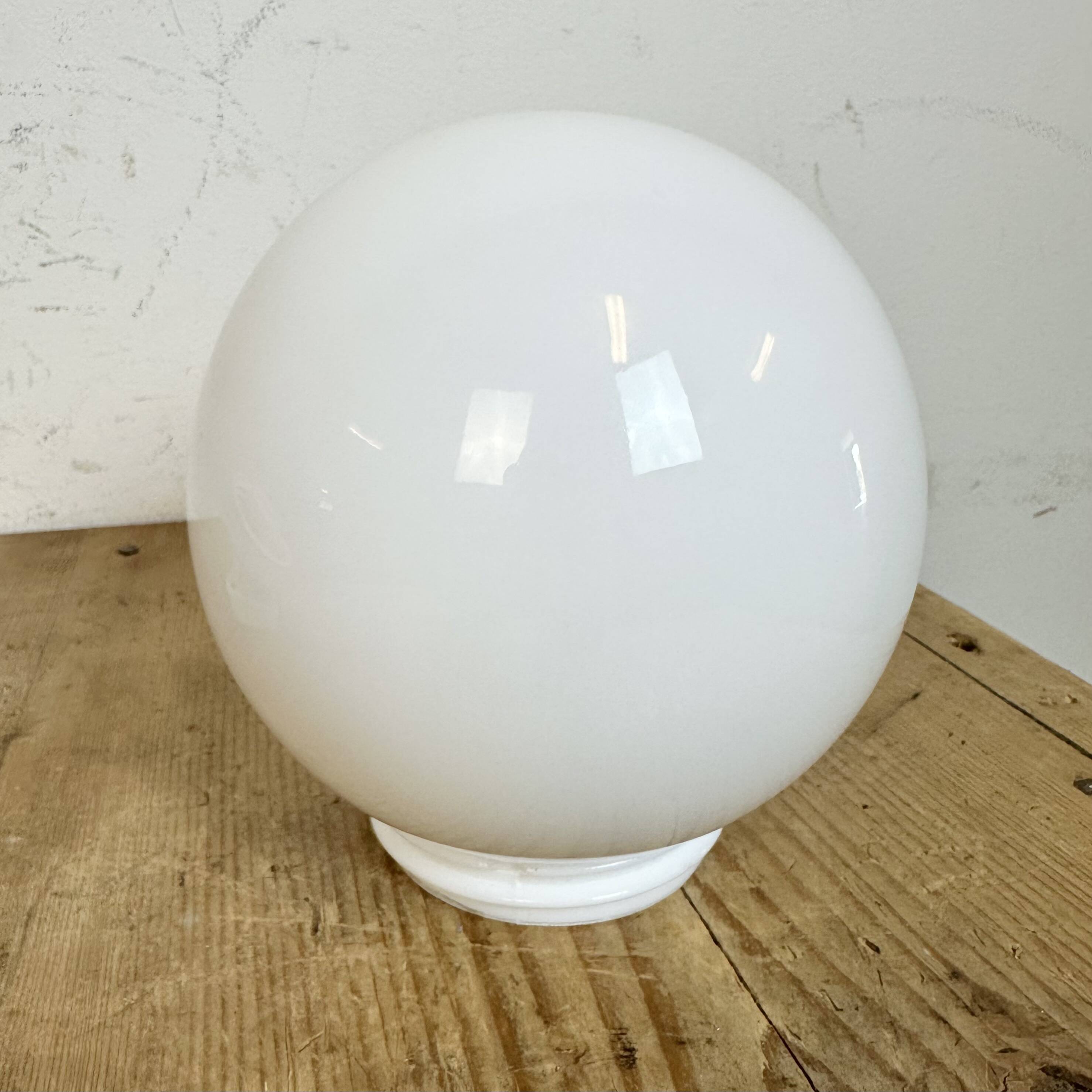 Vintage White Porcelain Wall Light with Milk Glass, 1960s