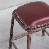 French industrial mid-century tubular stools