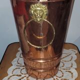 Umbrella door or hammered copper cane holder Lecellier Villedieu