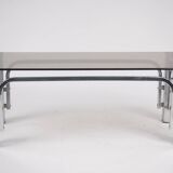 Smoked glass and chrome coffee table 1970