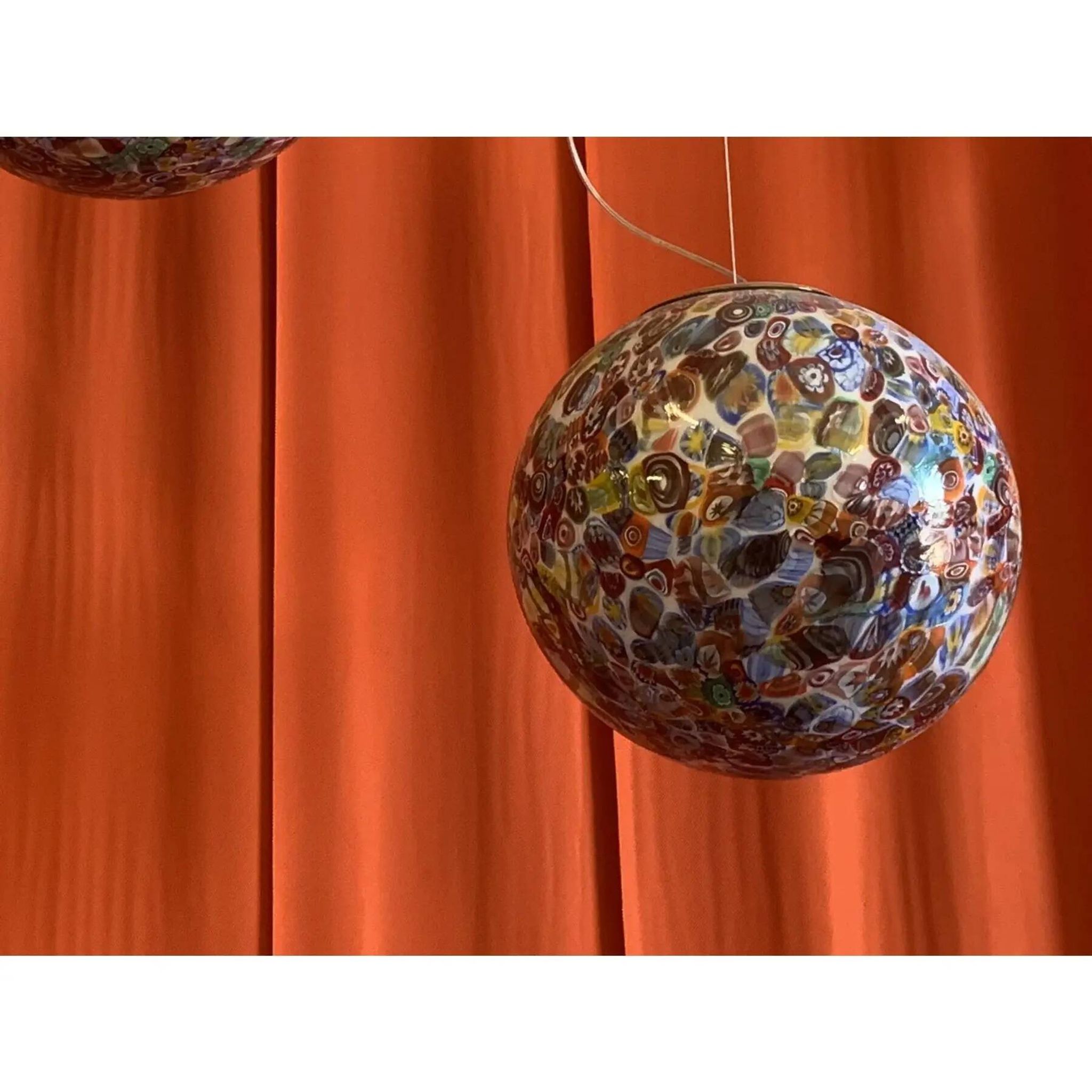 Multicolored Murrine Sphere in Contemporary Murano-Style Glass