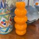 Vase bubble caterpillar orange glass double years 60 70