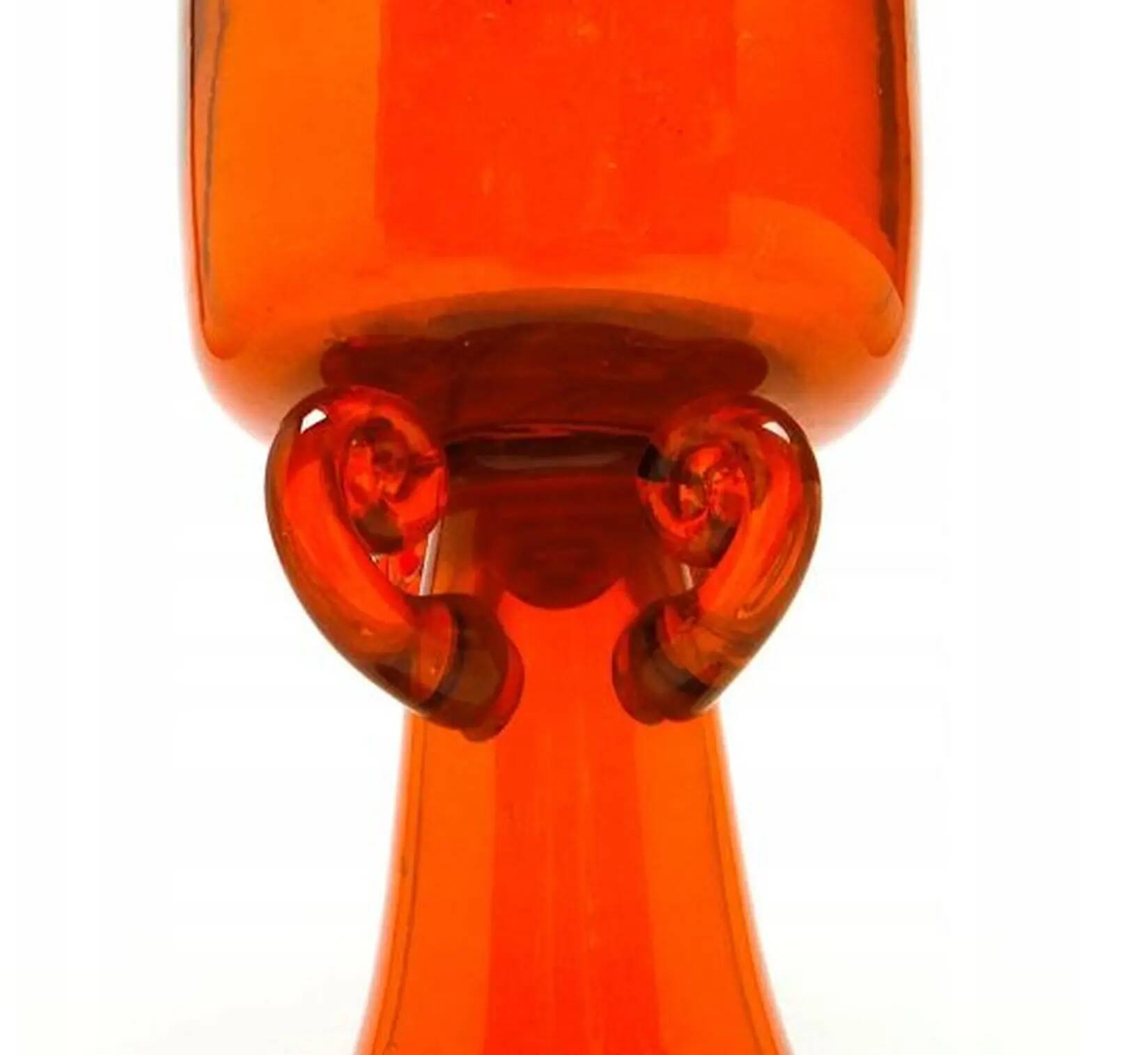 Krakow goblet, mid-century modern, red glass, designed by J. Słuczan-Orkusz, Poland, 1970s