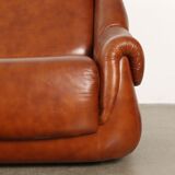 Rembourrage vintage en similicuir pour canapé 3 places, Italie, années 1970