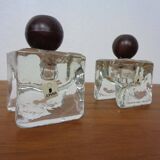 Finnish Ice Glass Candlesticks by Timo Sarpaneva for Juhava, 1970s, Set of 4