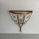 Mid-century floating wall console in wrought iron, 1950, Italy