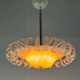 Venetian Chandelier in Iridescent White Murano Glass, Circa 1930