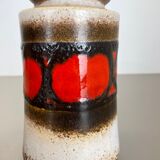 Set of two pottery fat lava vases "multi-color" by scheurich, germany, 1970s