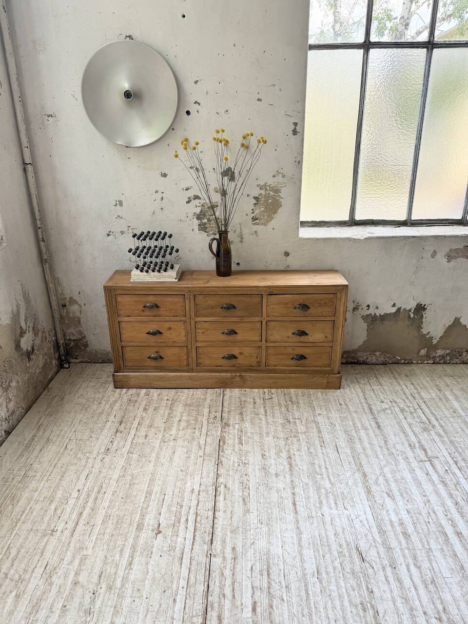 Pine craft cabinet with drawers