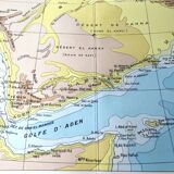 Vintage Western Asia map 43x43cm from 1950