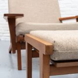 GE-375 Armchair & Hocker by Hans Wegner for Getama