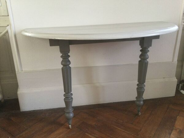 Console demi-lune ancienne peinte