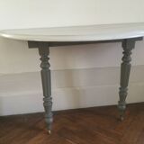 Antique painted half-moon console