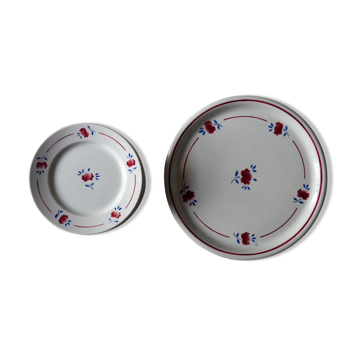 Set of 12 dessert plates and his dish to pie