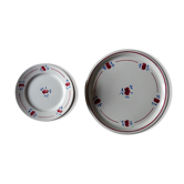 Set of 12 dessert plates and his dish to pie