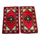 Pair of vintage rugs in Berber style wool