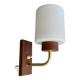 Scandinavian wall lamp in teak and opaline, 1970s