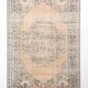 Tapis turc classique 6x9 pêche et bleu marine, 180x275 cm
