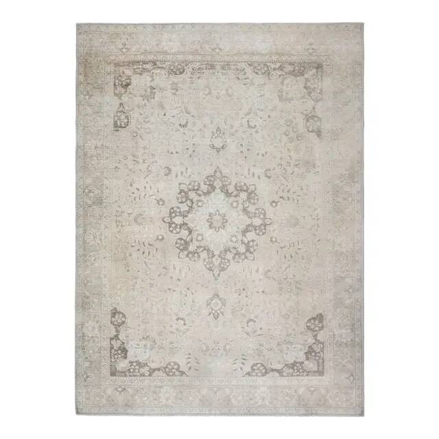 1960s Persian Handmade Wool Cotton Beige Oversized Area Rug 292x381
