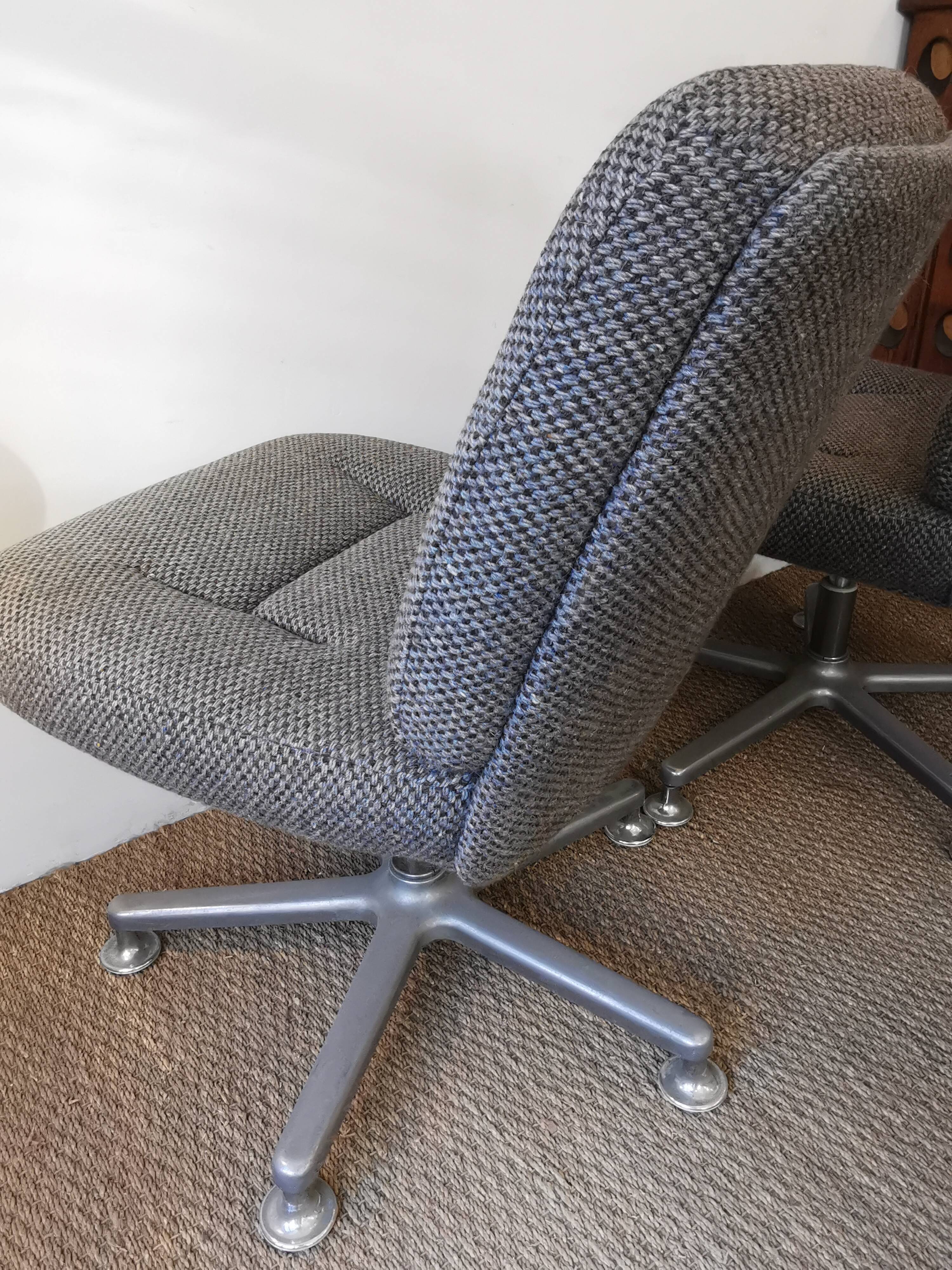 Pair of vintage office chairs heather grey by EUROSIT