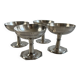 Set of 4 silver-plated ice cream bowls, hallmark, octagonal base, A