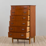 Curved front Danish chest of drawers