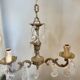 Lustre en bronze ancien pampilles