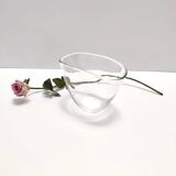 Transparent Hand-Blown Murano Glass Vase, Italy