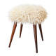 Mid-Century stool with splayed legs in genuine wool